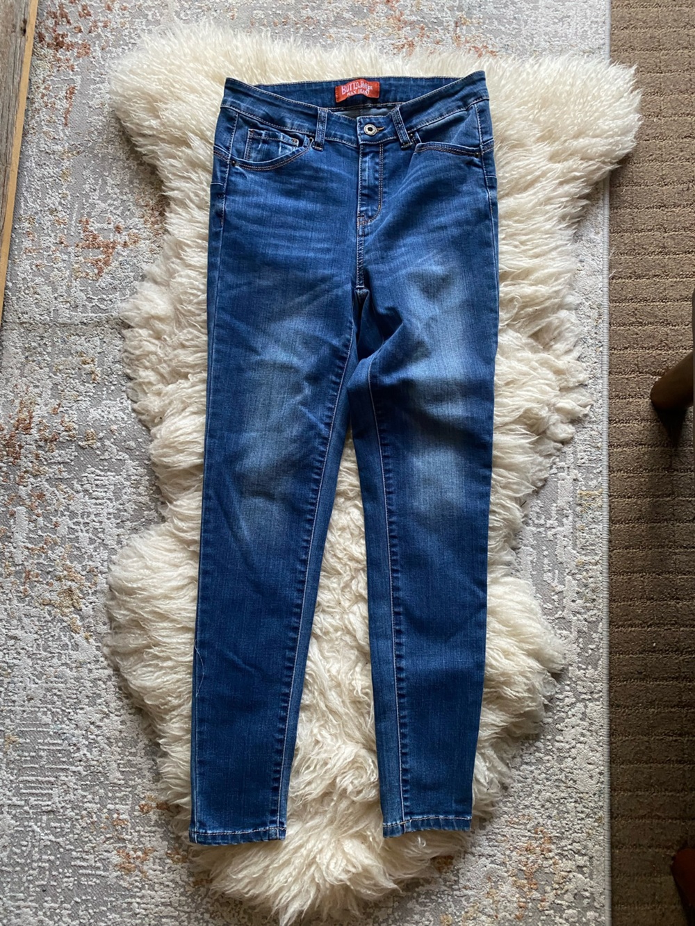 BUTT9 Lovely Wax Jean - Deep Blue Denim with Orange Tag